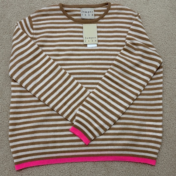 Jumper 1234 Sweaters - Jumper 1234 Pink Striped Women's Cashmere Sweater